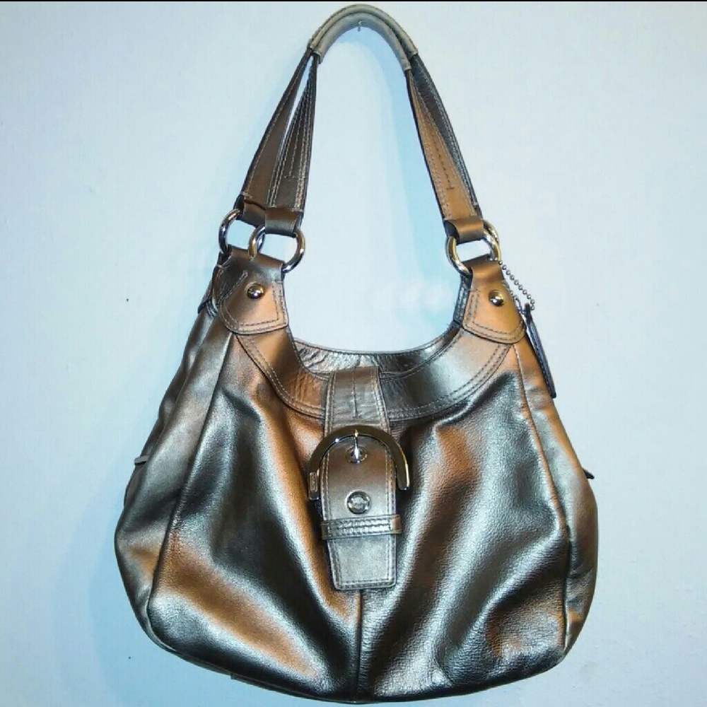 Coach Soho Lynn Metallic Gold Hobo GUC